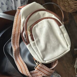 Telfar Cream and Brown Belt Bag
